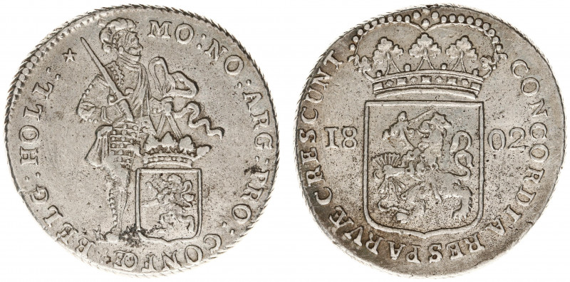 Bataafse Republiek (1795-1806) - Holland - Zilveren Dukaat 1802 mm. Star - Enkhu...