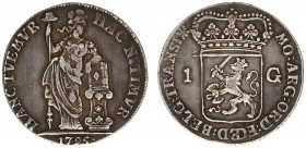 Bataafse Republiek (1795-1806) - Overijssel - 1 Gulden 1795 mm. Eagle (Sch. 99 R / Delm. 1184) - patina - VF+ / rare