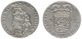 Bataafse Republiek (1795-1806) - Utrecht - 3 Gulden 1795 (Sch. 87b / Delm. 1150) - Dutch virgin with hand on hip - XF+