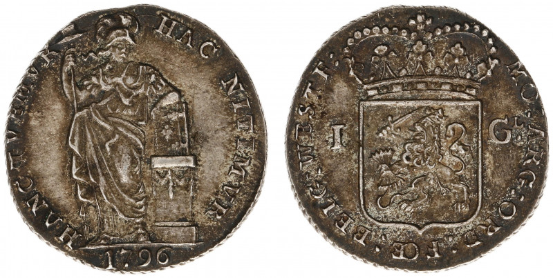 Bataafse Republiek (1795-1806) - West-Friesland - 1 Gulden 1796 (Sch. 95b /R / D...