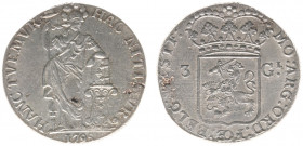 Bataafse Republiek (1795-1806) - West-Friesland - 3 Gulden 1795 (Sch. 85a / Delm. 1147) - small defects in planchet - VF+