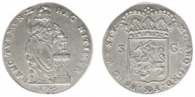 Bataafse Republiek (1795-1806) - West-Friesland - 3 Gulden 1795 (Sch. 85a / Delm. 1147) - VF/XF