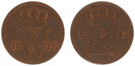 Koninkrijk NL Willem I (1815-1840) - 1 Cent 1828 U (Sch. 331) - XF, with substantial traces of luster