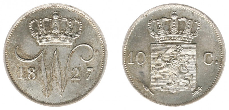 Koninkrijk NL Willem I (1815-1840) - 10 Cent 1827 U (Sch. 307) - luster - a.UNC/...