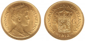 Netherlands - Gouden Vijfjes 1912 - 5 Gulden 1912 - Gold - XF
