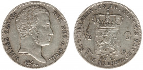 Koninkrijk NL Willem I (1815-1840) - ½ Gulden 1830 B altered date from 182_ (cf. Sch. 283) - a.VF