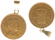Netherlands - Gouden Vijfjes and Tientjes with extra's - 10 Gulden 1875 as pendant - Gold tot. 7,19 gram - VF