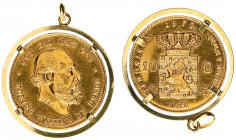 Netherlands - Gouden Vijfjes and Tientjes with extra's - 10 Gulden 1875 as pendant - Gold tot. 7,97 gram - XF