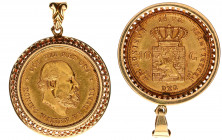 Netherlands - Gouden Vijfjes and Tientjes with extra's - 10 Gulden 1875 as pendant, tot. 9,49 gram - Gold - XF