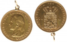 Netherlands - Gouden Vijfjes and Tientjes with extra's - 10 Gulden 1897 with suspension loop - Gold - VF/XF