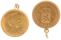 Netherlands - Restrikes - 5 Gulden 1912 restrike as pendant - Gold tot. 3,60 gram - VF