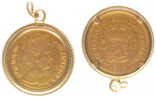 Netherlands - Restrikes - 5 Gulden 1912 restrike in pendant - Gold tot. 4,35 gram - XF