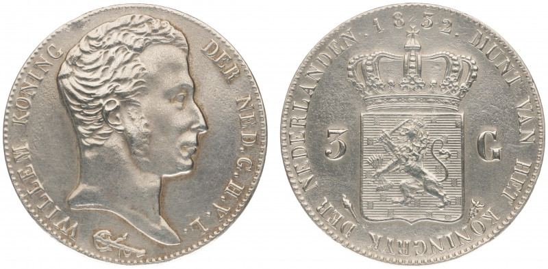 Koninkrijk NL Willem I (1815-1840) - 3 Gulden 1832/22 OVERDATE (Sch. 250d) - XF,...