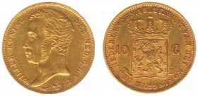 Koninkrijk NL Willem I (1815-1840) - 10 Gulden 1825 B (Sch. 191) - Gold - g.VF