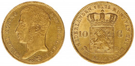 Koninkrijk NL Willem I (1815-1840) - 10 Gulden 1825 B (Sch. 191) - Goud - XF/UNC