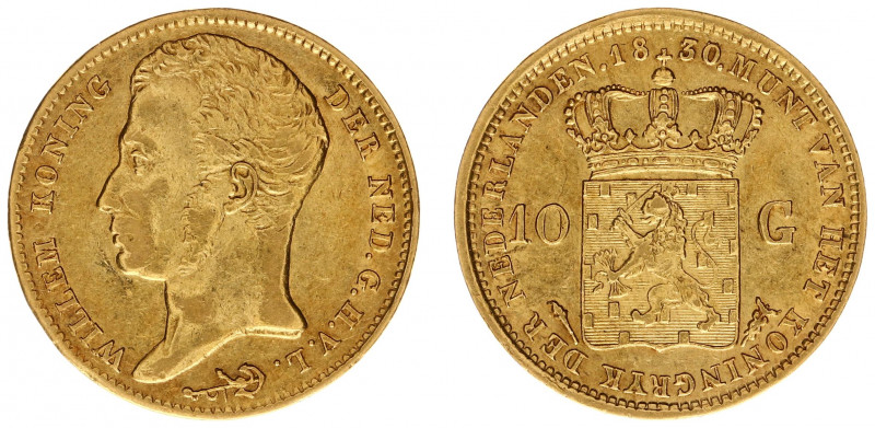 Koninkrijk NL Willem I (1815-1840) - 10 Gulden 1830 U/28 OVERDATE (Sch. 183a/RR)...