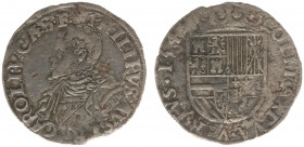 1549 - Jeton Antwerp 'Inauguration Philips II as count of Holland' (Dugn.1770, vMieris231.3) - Obv: Armored bust Philip II left / Rev: Crowned arms - ...