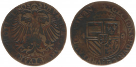 1549 - Jeton Lille 'Pragmatic sanction / Netherlands incorporated into the Empire' (Dugn.1764, vMierisIII.217.2) - Obv: Crowned double headed eagle / ...