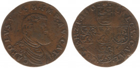 1550 - Jeton 'Rekenkamers Holland, Zeeland, Friesland en Zuidelijke Nederlanden' (Dugn.1805, vOrden478) - Obv: Bust Charles V right / Rev: Arms of Hol...