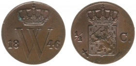 Koninkrijk NL Willem II (1840-1849) - ½ Cent 1846 (Sch. 540) - XF/UNC
