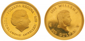 Netherlands Antilles - 100 Gulden 1978 - Gold - Prooflike, finger prints