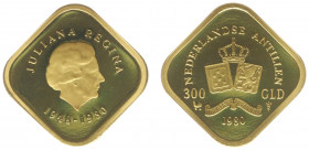 Netherlands Antilles - 300 Gulden 1980 - Gold - Prooflike