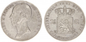 Koninkrijk NL Willem II (1840-1849) - 2½ Gulden 1844 (Sch. 509) - a.VF