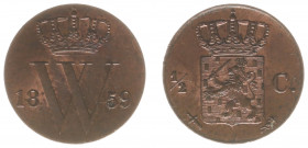Koninkrijk NL Willem III (1849-1890) - ½ Cent 1859 (Sch. 710) - XF/UNC