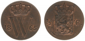 Koninkrijk NL Willem III (1849-1890) - ½ Cent 1865 (Sch. 715) - XF