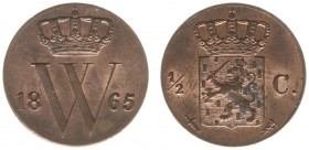 Koninkrijk NL Willem III (1849-1890) - ½ Cent 1865 (Sch. 715) - UNC