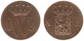 Koninkrijk NL Willem III (1849-1890) - ½ Cent 1869 (Sch. 717) - XF/UNC