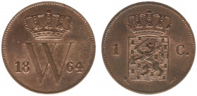 Koninkrijk NL Willem III (1849-1890) - 1 Cent 1864 (Sch. 689) - UNC