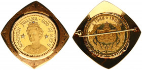 Netherlands - Medal 'Juliana' in brooche - Gold 25 gram - XF