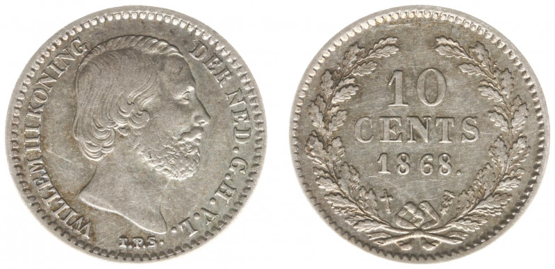 Koninkrijk NL Willem III (1849-1890) - 10 Cent 1868 (Sch. 648/RR) - good VF, ver...