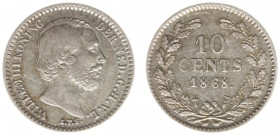 Koninkrijk NL Willem III (1849-1890) - 10 Cent 1868 (Sch. 648/RR) - good VF, very rare