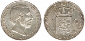 Koninkrijk NL Willem III (1849-1890) - 1 Gulden 1863 (Sch. 615) - XF