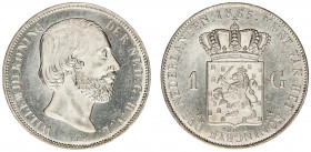 Koninkrijk NL Willem III (1849-1890) - 1 Gulden 1865 (Sch. 617) - cleaned - a.UNC