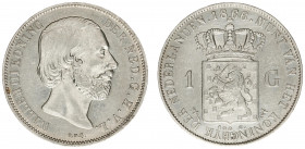 Koninkrijk NL Willem III (1849-1890) - 1 Gulden 1866 (Sch. 618) - VF