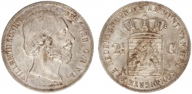 Koninkrijk NL Willem III (1849-1890) - 2½ Gulden 1852a with point (Sch. 578a) - a.UNC