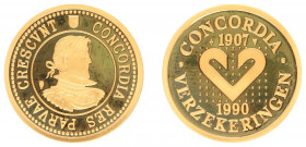 Netherlands - Medal 1990 'Concordia Verzekeringen' - Gold 6,68 gram .900 - Proof