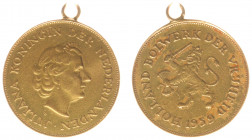 Netherlands - Medal 'Juliana' as pendant - gold 3,90 gram - XF