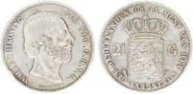 Koninkrijk NL Willem III (1849-1890) - 2½ Gulden 1853/52 OVERDATE (Sch. 579a/S) - a.VF
