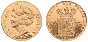 Netherlands - Medal '10 gulden 1980' - Gold 6 gram .585 - UNC