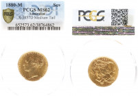 Australia - Victoria (1837-1901) - Sovereign 1880-M - medium tail variety (KM7, S.3857D, Fr.16) - Obv: Young head left / Rev: St. George slaying the d...