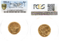 Australia - Victoria (1837-1901) - Sovereign 1881-S (KM6, S.3858D, Fr.11) - Obv: Young head left / Rev: St. George slaying the dragon, horse with shor...