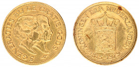 Netherlands - Medal 'Juliana & Bernhard'- Gold 4 gram - a.XF