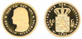 Netherlands - Medal 'Het waardevolste Goud van Nederland - 10 Gulden 1892' - Gold 3.5 gram .585 - Proof, issued by HNM