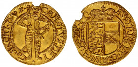 Austria - Empire - Erzherzog Karl (1564-1590) - Ducat 1581, Klagenfurt mint (Fr.54) - Obv: Armored and crowned figure of Karl standing facing, scepter...