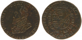 1588 -Jeton 'Bureau des Finances' (Dugn.3201, vOrden968, Tas254) - Obv: Bust Philip II left / KZ Crowned Spanish arms within Golden Fleece order - bro...