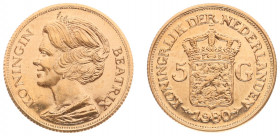 Netherlands - Medal '5 gulden 1980' - Gold 3 gram .585 - UNC